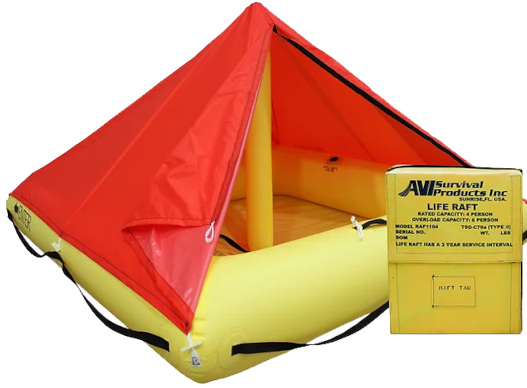 4 man FAA Approved TSO Part 91 General Aviation Life Raft