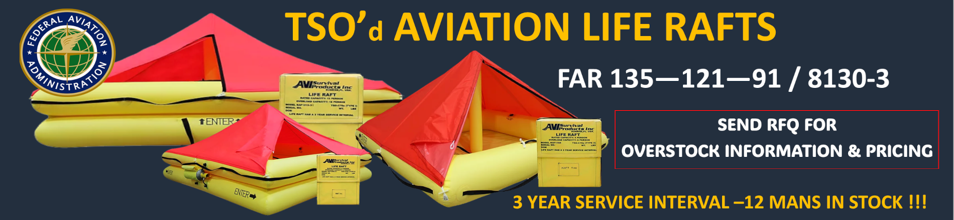 Aircraft Aviation Approved Self Inflating Emergency Life Rafts